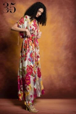 Saaksha & Kinni Floral Printed & Pleated Kaftan -Divine Couture sk 229sk12 3