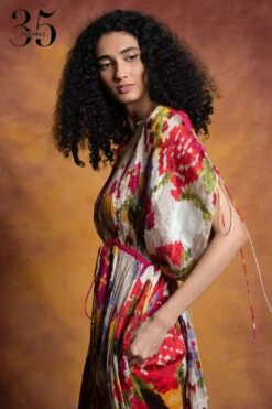 Saaksha & Kinni Floral Printed & Pleated Kaftan -Divine Couture sk 229sk12 5