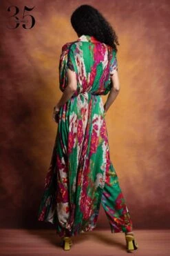 Saaksha & Kinni Green Floral Printed & Embroidered Kaftan -Divine Couture sk 229sk37 5