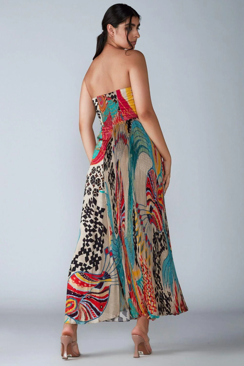 Saaksha & Kinni Multicoloured Micro Pleated Maxi Dress 4 Saaksha & Kinni Multicoloured Micro Pleated Maxi Dress - Image 2