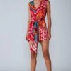 Saaksha & Kinni Pink Abstract Printed Playsuit -Divine Couture sk070953 1