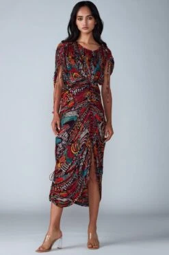 Saaksha & Kinni Black Micro Pleated Sari Dress