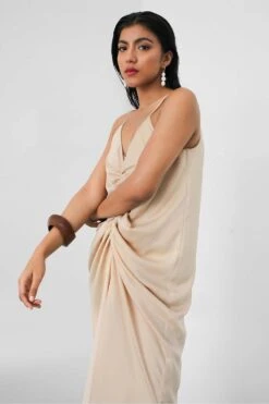 431-88 By Shweta Kapur Beige Satin Slip Dress -Divine Couture slipdr3 3