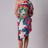 Saaksha & Kinni Ikat Printed One Shoulder Ruffle Sleeve Dress -Divine Couture ssaw46 1