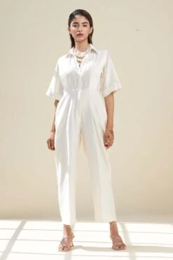 Twinkle Hanspal Handloom Chanderi Panelled Jumpuit