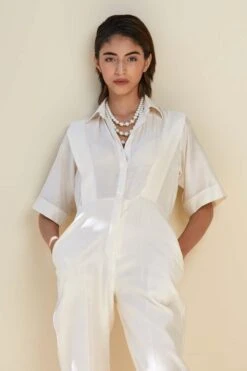 Twinkle Hanspal Handloom Chanderi Panelled Jumpuit -Divine Couture trs07 3