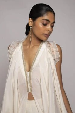Varun Bahl Ivory Cape Set -Divine Couture vb cw 19 hc cp 03 4
