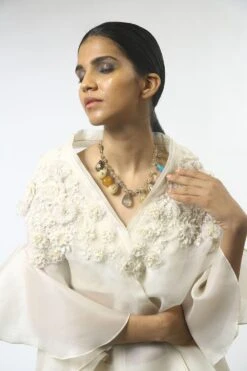 Varun Bahl Ivory 3D Embroidered Cape Set -Divine Couture vb dc 20 tb c 07 3