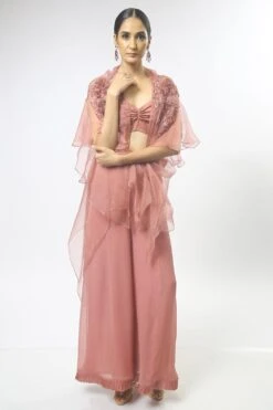 Varun Bahl Floral Embroidered Cape Set